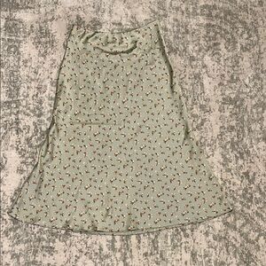 Altar’d State, Green floral silky midi skirt, size M